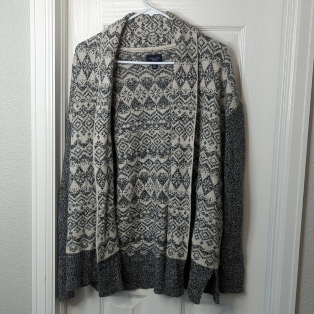 American Eagle Outfitters Aztec Print Open Front Cardigan Wool Blend Size M